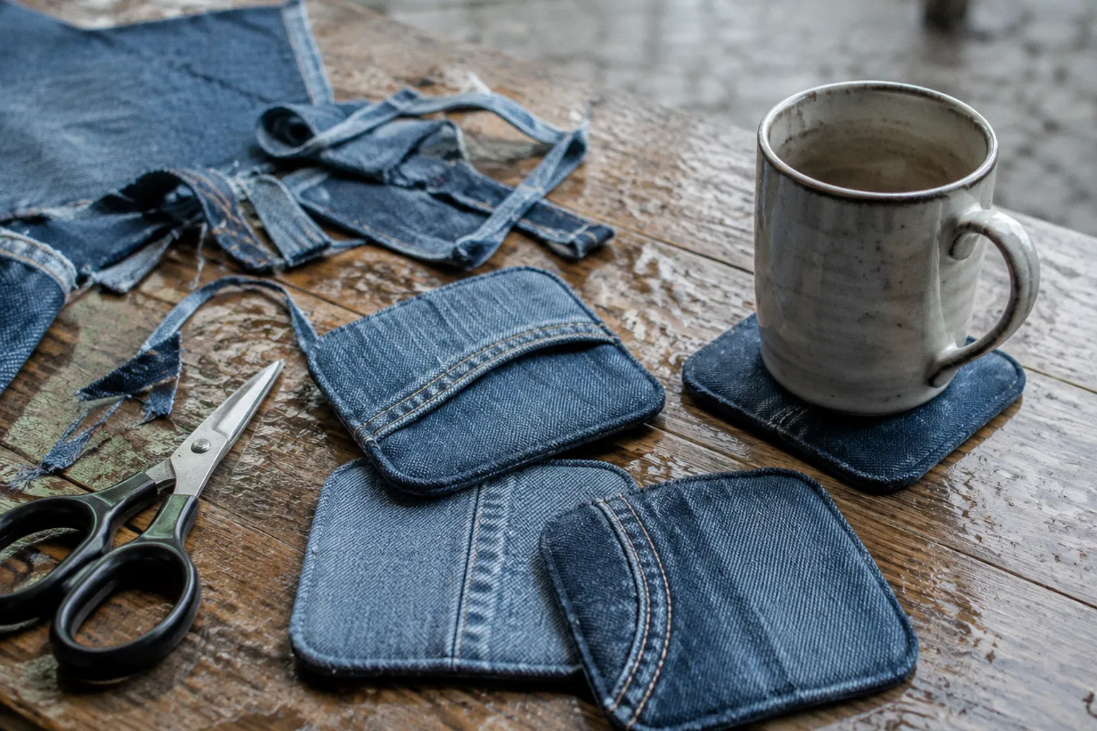 Atelier Crafted Green : transformez vos vieux jeans en dessous de verre uniques