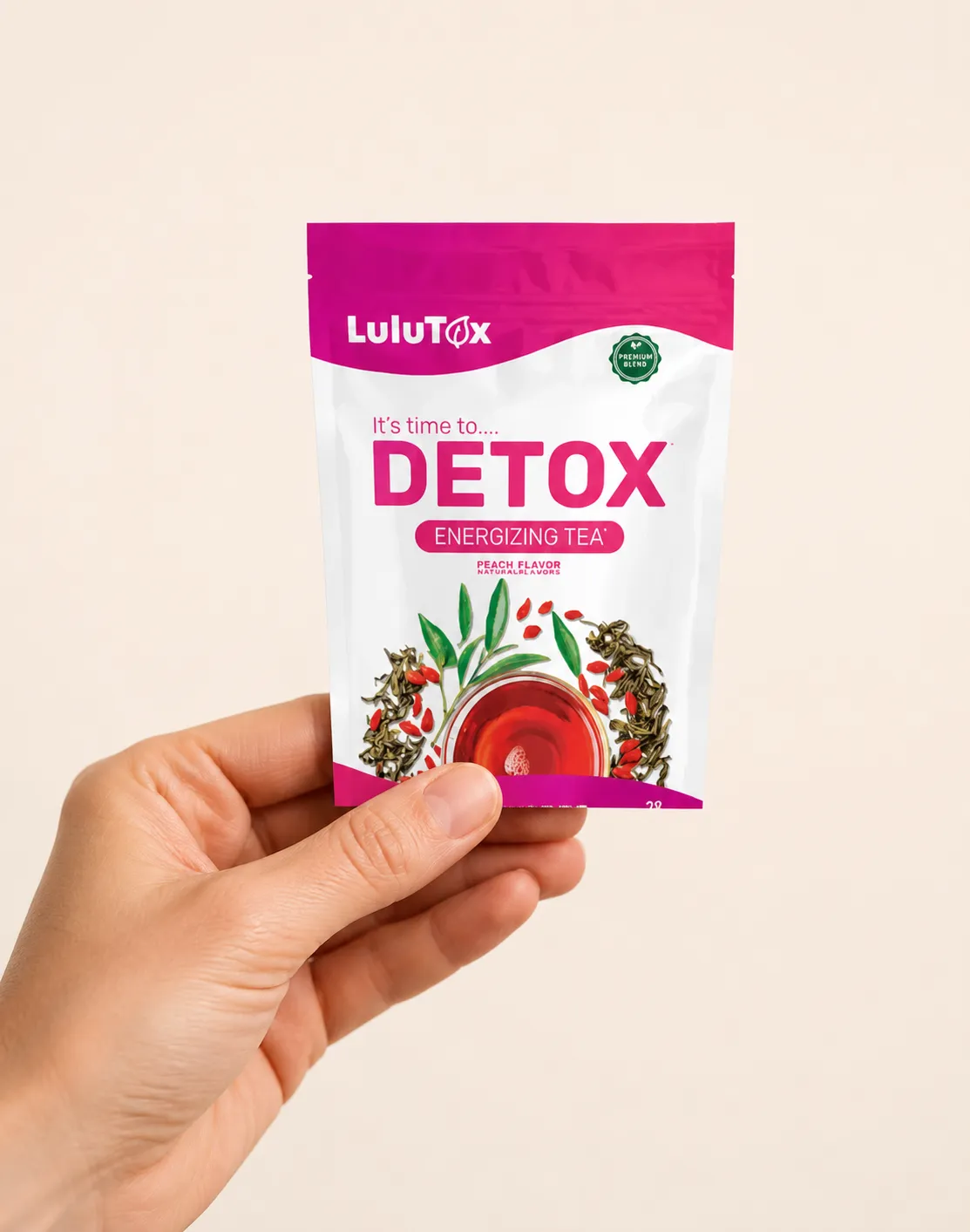 Lulutox Detox Tea HCTC — le produit en main