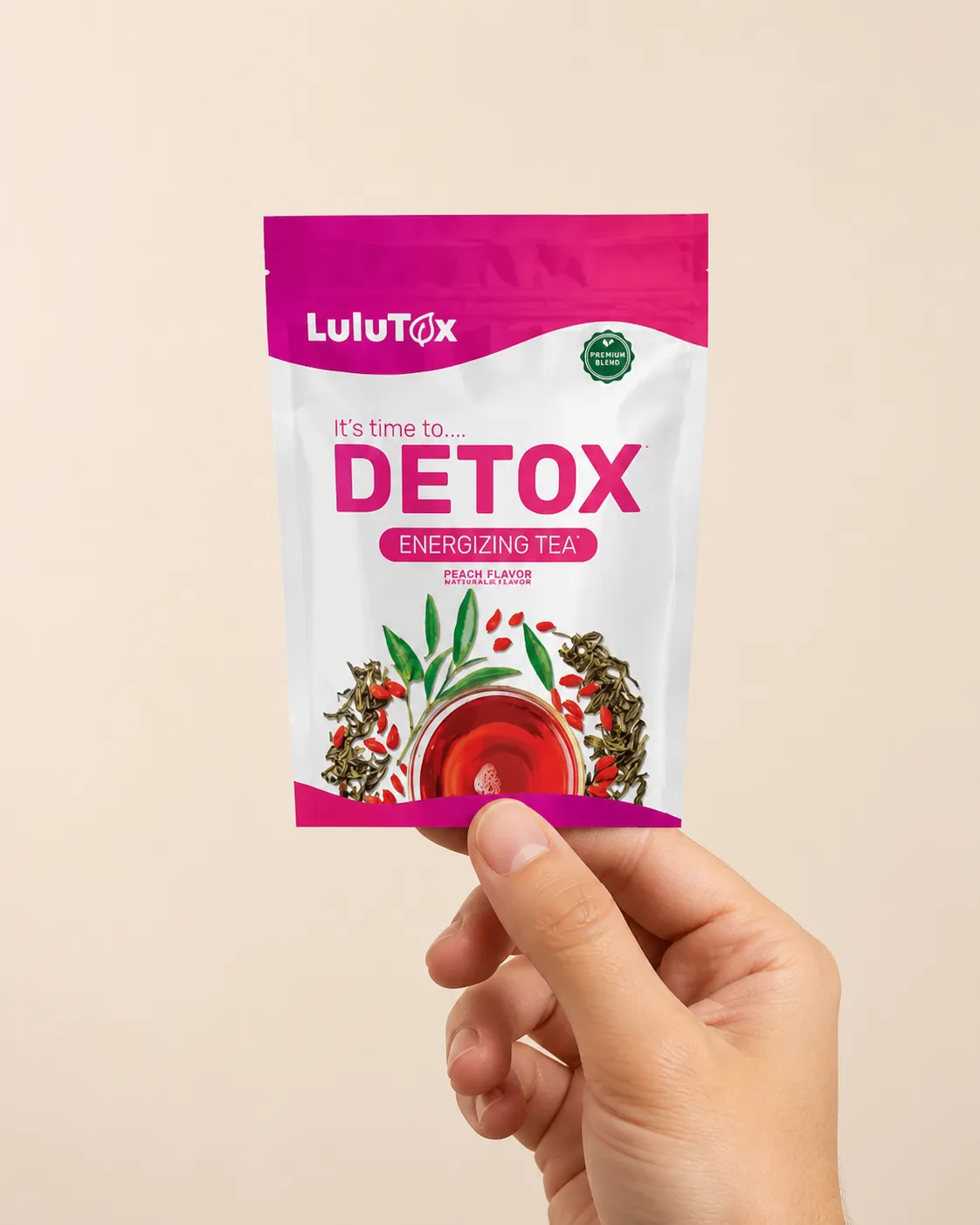 Lulutox Detox Tea — le produit en main