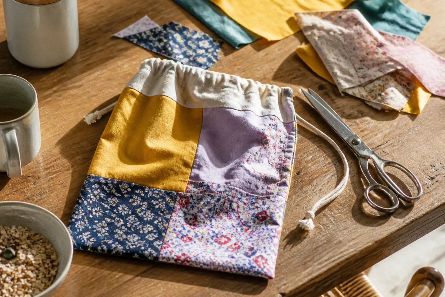Sac à vrac en chutes de tissu : les étapes de couture