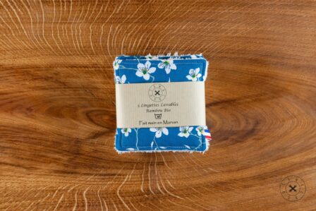 Tawachou - Créations Zéro Déchet lingettes demaquillantes lavables x5 amandier bleu 2