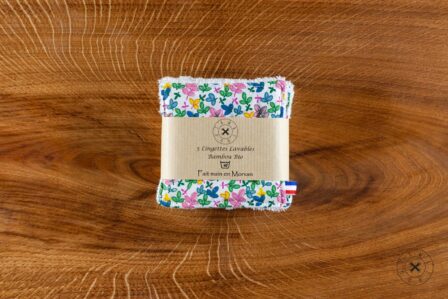 Tawachou - Créations Zéro Déchet lingettes demaquillantes lavables x5 bouquet de fleurs 2