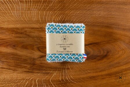 Tawachou - Créations Zéro Déchet lingettes demaquillantes lavables x5 eventail turquoise 2