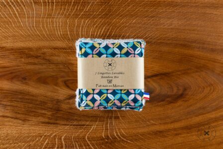 Tawachou - Créations Zéro Déchet lingettes demaquillantes lavables x5 indien turquoise 2