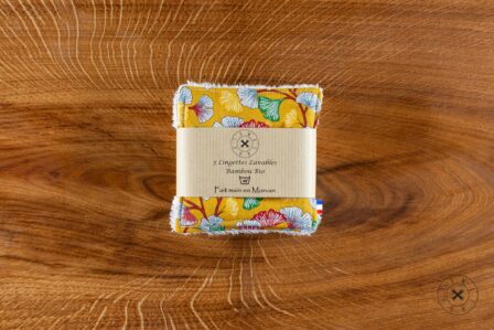 Tawachou - Créations Zéro Déchet lingettes demaquillantes lavables x5 legerete jaune 2