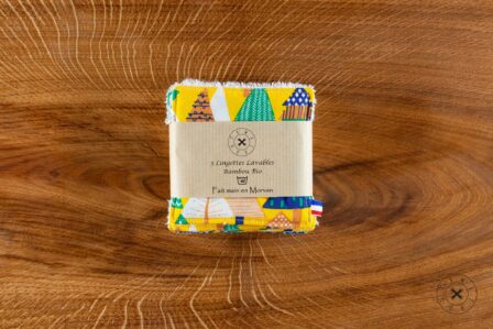 Tawachou - Créations Zéro Déchet lingettes demaquillantes lavables x5 sapin jaune 2