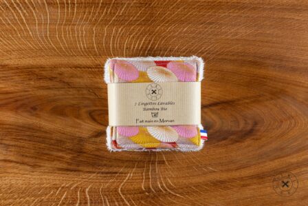 Tawachou - Créations Zéro Déchet lingettes demaquillantes lavables x7 fleur saumon 2