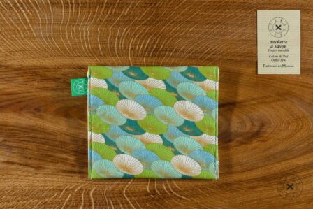 Tawachou - Créations Zéro Déchet pochette a savon japon vert 1