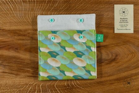 Tawachou - Créations Zéro Déchet pochette a savon japon vert