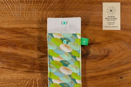 Tawachou - Créations Zéro Déchet pochette brosse a dents japon vert