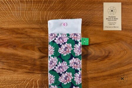 Tawachou - Créations Zéro Déchet pochette brosse a dents lotus