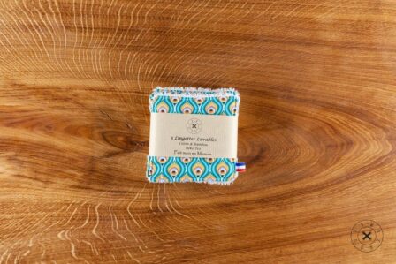 Tawachou - Créations Zéro Déchet lingettes lavables indien turquoise 2